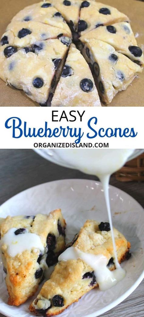 This easy Blueberry Scones recipe is so easy to make and is a wonderful way to enjoy the season. Made with fresh blueberries. Blueberry Easy Recipes, Maple Oatmeal Scones Ina Garten, Fresh Frozen Blueberry Recipes, Blueberry Dessert For Two, Food With Blueberries, Ww Scones Weight Watcher Recipes, Blueberry Lemon Scones Easy, Best Blueberry Scones Recipe Ever, Easy Berry Dessert Recipes