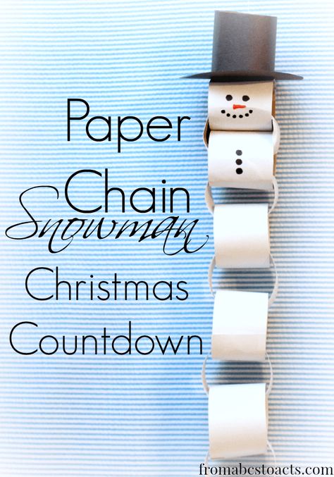 Paper Chain Snowman Christmas Countdown - From ABCs to ACTs...could also countdown to winter or winter vacation. May also use to track snow days or days below a certain temp. Paper Chain, Paper Chains, Preschool Christmas, Snowman Crafts, Snowman Christmas, Christmas Crafts For Kids, Winter Crafts, Winter Fun, Christmas Activities