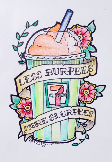 Slushie Tattoo, Slurpee Tattoo, Cup Tattoo, Slushies, Burpees, Tattoo Inspo, Drawing Inspiration, I Tattoo, Inspire Me