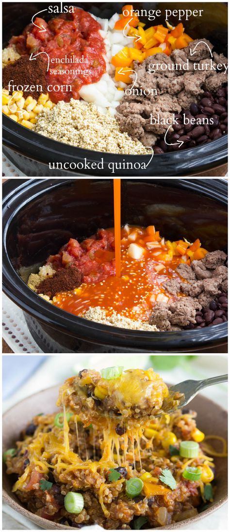 A simple, slow cooker meal - cheesy enchilada quinoa I www.chelseasmessyapron.com I #slowcooker #quinoa #cleaneating Mexican Cupcakes, Housewife Life, Quinoa Bake, Cheesy Enchiladas, Slow Cooker Meal, Quinoa Dishes, Heart Recipes, Thm Recipes, This Is Your Life