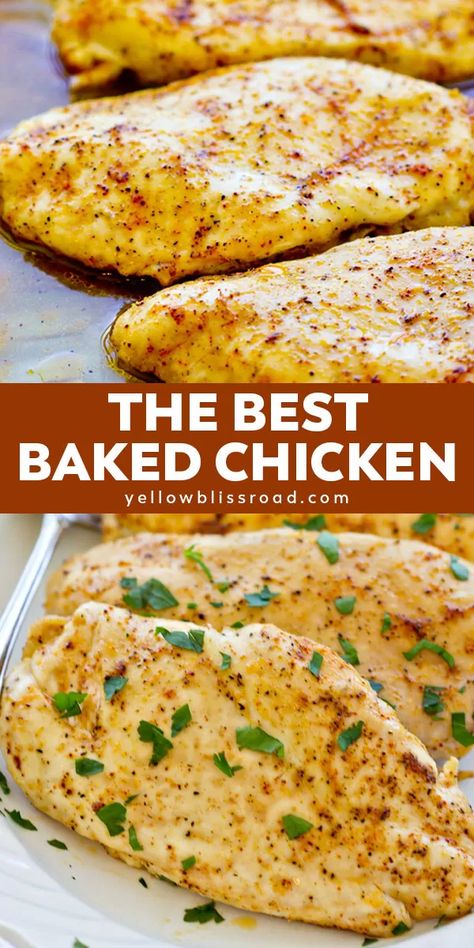 Juicy Baked Chicken Breast, The Best Baked Chicken, Best Baked Chicken, Easy Baked Chicken Breast, Murgh Makhani, Baked Chicken Breasts, Juicy Baked Chicken, Oven Baked Chicken Breasts, Chicken Breast Recipes Baked