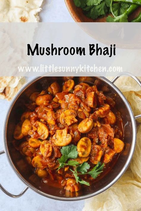 Keto Mushroom Recipes, Mushroom Recipes Indian, Bhaji Recipe, Vegan Mushroom, Veg Dishes, Indian Food Recipes Vegetarian, Indian Cooking, Indian Dishes, Mushroom Recipes