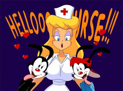 Animaniacs Hello Nurse, Wakko Warner, Disney Canvas Paintings, Cartoons 1990s, Nurse Cartoon, Tiny Toons, Cartoons Characters, Old Cartoon Shows, Tex Avery