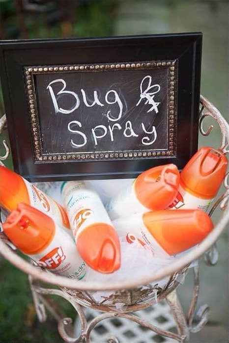 حفل توديع العزوبية, Summer Wedding Outdoor, Bug Spray, Future Wedding Plans, Outdoor Wedding Decorations, Cute Wedding Ideas, Wedding Party Decorations, Backyard Wedding, Country Wedding