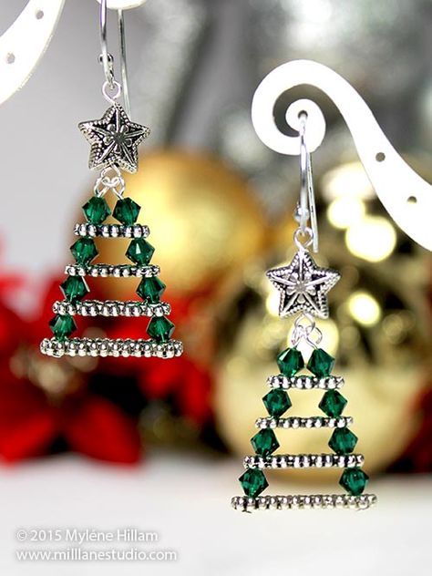 Nothing sparkles like Swarovski crystals. Using them adds oodles of elegance to jewelry designs. Here are 3 excellent Christmas Tree earrings tutorials to make for yourself or for others.  Fast and ea