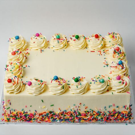 There’s just something so satisfying about a classic sheet cake. Choose between sprinkle party, garden party, and rosette party. You can order your cake on ECBG's website, where we will guide you step-by-step through selecting your cake flavors and filling, adding a custom message, selecting your optional add-ons (cherries, candles, and more!), and scheduling your pickup from our Chicago bakery or nearby delivery. Photos by @aspenavenuestudios. Shop ECBG Cake Studio in Chicago, Illinois. Wedding Cake Dessert Table, Hello Kitty Birthday Cake, Sheet Cake Designs, 6th Birthday Cakes, Cake Dessert Table, Birthday Sheet Cakes, Family Cake, Rainbow Birthday Cake, Sprinkle Party