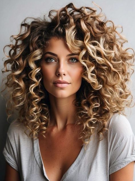 Mid Length Permed Hair, Med Curly Hairstyles, Curly Mid Length Hairstyles, Curly Hair Women Over 50 Mid Length, 2024 Curly Hair Trends For Women, Blonde Highlights On Dark Hair Curly, Highlights For Curly Hair Natural Curls, Medium Permed Hairstyles, Curly Medium Length Hair