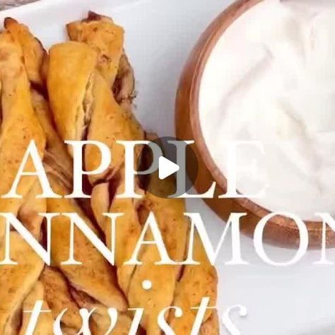 truwhip on Instagram: "🍎APPLE CINNAMON TWISTS🍎 The perfect, easy, autumn treat! Flaky, buttery, layers filled with sweet apple butter and topped with cinnamon and sugar! Dip them in light and fluffy TruWhip and it’s a dream come true! Healthier than a slice of apple pie, and easier! 1 @pillsbury crescent sheet (or rolls) Apple butter Melted butter @mccormickspice Cinnamon and Sugar @truwhip Open crescent sheet or rolls out flat. Cut in half and spread apple butter on one half. Layer th Pillsbury Crescent, Cinnamon Twists, Apple Desserts, Fall Treats, Apple Cinnamon, Apple Butter, One Half, A Dream Come True, Cinnamon Apples