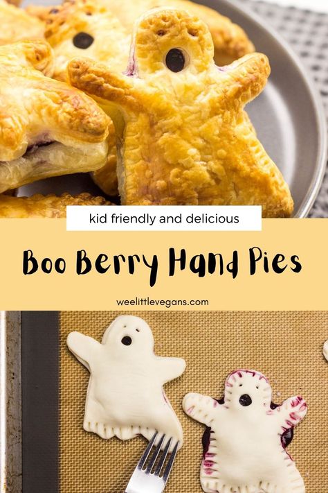 Boo Berry Hand Pies, Spooky Pies For Halloween, Boo Berry Pie, Ghost Hand Pies, Halloween Hand Pies, Berry Hand Pies, Cream Cheese Breakfast, Boo Berry, Blueberry Filling