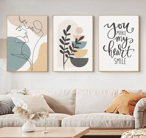 Modern Minimalist Art Wallpaper, Canvas Ideas Diy, 3 Set Paintings Wall Art, Wall Art Ideas Bedroom, Boho Wall Art Living Room, Wall Art Prints Printables, Abstract Painting For Living Room, Modern Boho Wall Art, Boho Abstract Art