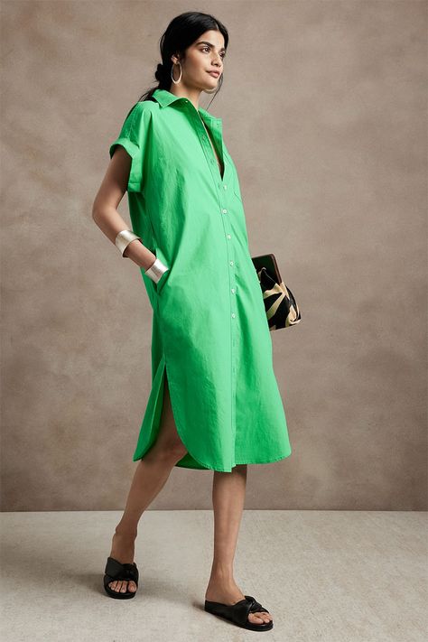 Green Shirt Dress Outfit Summer, Button Up Shirt Dress Outfit, Green Shirt Dress Outfit, Evening Fashion, Shirt Dress Outfit, Green Shirt Dress, Southern Lady, Shirt Dress Summer, Nice Clothes