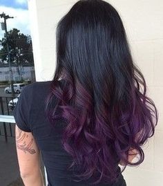 Hair on Pinterest | Black Cherry Hair Color, Hair Colors and Ombre Violet Core, Pelo Color, Baylage Hair, Purple Balayage, Purple Ombre Hair, Color Vino, Purple Highlights, Lavender Hair, Long Dark Hair