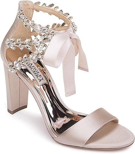 Badgley Mischka womens Block Heel Sandal Heeled Sandal : Amazon.ca: Clothing, Shoes & Accessories Quinceanera Shoes, Ribbon Heels, Ankle Strap Block Heel, Prom Heels, Wedding Shoes Heels, Fancy Shoes, Wedding Heels, Heeled Sandal, Prom Shoes