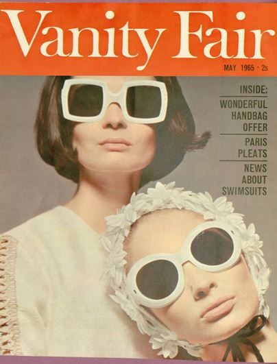 1965 Vanity Fair magazine cover with daisy bonnet and Oliver goldsmith sunglasses. Fab. Late 60s Fashion, Fashion Magazine Photos, Eyewear Inspiration, Vanity Fair Covers, David Downton, Oliver Goldsmith, Fashion 1960s, Sixties Fashion, Vintage Eyeglasses