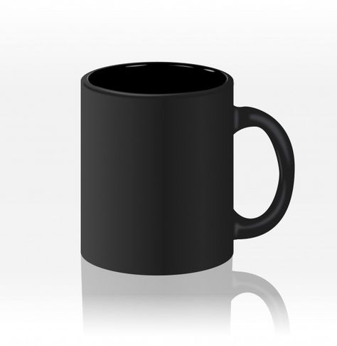 Template ceramic clean black mug with a matte effect Premium Vector Black Mug Designs, Luxury Paper Bag, Technology Design Graphic, Graphic Design Mockup, Design Mockup Free, Mug Mockup, Photoshop Tutorial Design, Black Mugs, Vector Template