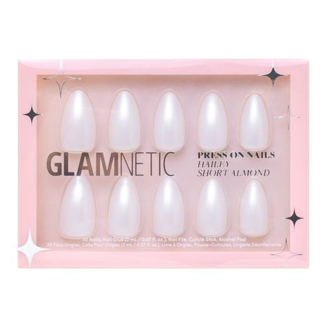 Glamnetic Press-On Women's Manicure Fake Nails - Hailey - 30ct - Ulta Beauty Best Summer Nail Color, Short Almond Nails, Nail Color Trends, Nail Pops, Short Almond, Nail Sets, Wedding Nails Design, Summer Nails Colors, Salon Style