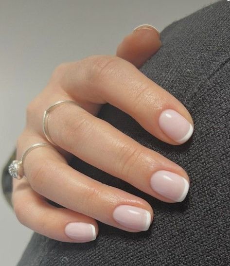 Class Nails Simple, Design On Natural Nails Short, Grad Nail Ideas Short, French Manicure Short Nails Natural, Gel French Tip Manicure, Squoval Bridal Nails, Nail Design Simple Classy, Short Grad Nails, Natural Looking Gel Nails Short