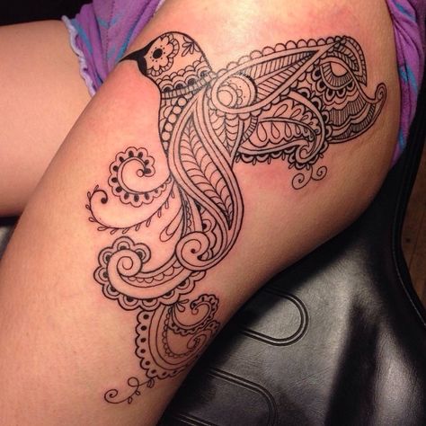 Lace Bird Tattoo, Paisley Tattoos, Deadpool Tattoo, Paisley Tattoo, Hummingbird Tattoos, Bird Tattoo Meaning, Tattoos Henna, Ink Therapy, Polynesian Tattoo Designs