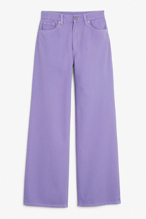 Front image of Monki in purple Purple Jeans, Purple Pants, Modieuze Outfits, Mode Streetwear, Purple Fashion, Stage Outfits, Dream Clothes, Looks Vintage, Skirt Outfits