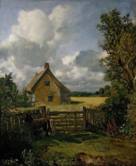 John Constable - A Cottage in a Cornfield [c.1817-33] | Flickr - Photo Sharing! John Constable Paintings, Lukisan Lanskap, John William Godward, John Constable, Galleria D'arte, Cottage Painting, Mary Cassatt, Georges Seurat, Peter Paul Rubens