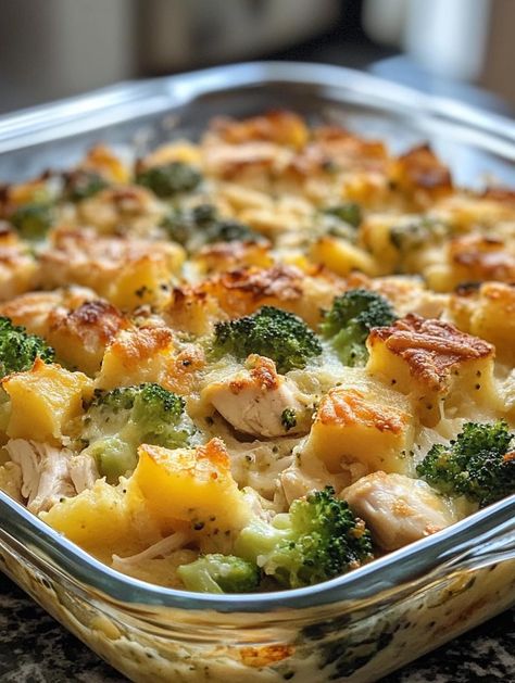 Casserole Recipes For Dinner Potato, Baked Chicken And Broccoli Casserole, Shredded Chicken Potato Recipes, Cheesy Chicken Broccoli Potato Casserole, Chicken Broccoli Casserole Freezer Meal, Chicken Potatoes Broccoli Bake, Broccoli Rotisserie Chicken, Potatoes And Rotisserie Chicken, Chicken Broccoli And Potato Bake