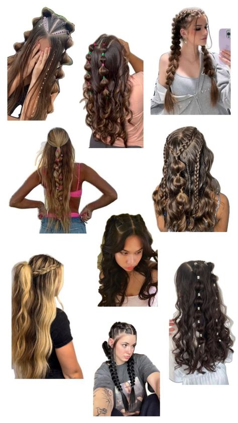 #Curly #curlyhairstyles #Coilyhairstyles #4bcurls #4bcurls #Straighthairstyles #Bald/shavenhairstyles Hair Accessories For Long Hair, Cute Photoshoot Hairstyles, Cute Hairstyles For Clean Hair, Straight Hair Summer Hairstyles, Hair Ideas For The Pool, Hairstyles For Six Flags, Hair Styles No Braids, Carnival Hairstyles Ideas, Brown Hair Styles Long Hairstyles