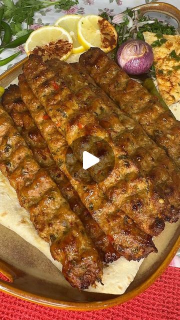 How To Make Kebab Meat, Mixed Grill Platter Ideas, Adana Kebab Recipe, Family Gathering Food, Adana Kebab, Beef Kebabs, Lamb Kebabs, Kebabs On The Grill, Lebanese Cuisine