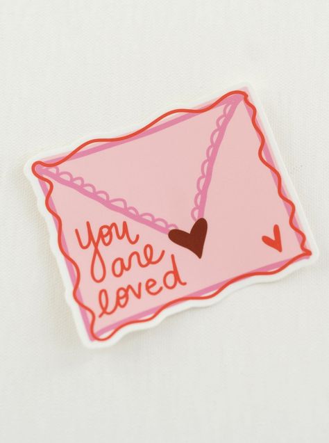 Grab a few of these sweet little reminder stickers to tuck in your Valentine cards this year. Pretty in pink and lots of contrast makes this sticker POP. Your friends and family will love to stick on their laptops, notebooks, or water bottles. Vinyl Sticker This sticker is 4" x 3.47" Perfect for laptops, water bottles and notebooks Opportunities are endless! Grab on for you and a friend! © Doe A Deer LLC. All Rights Reserved. Illustrations and product images may not be used or reproduced without February Stickers, Valentine's Aesthetic, Made With Love Stickers, Notebook Illustration, Valentines Vibes, Laptop Illustration, Valentines Stickers, Mom Stickers, Birthday Craft