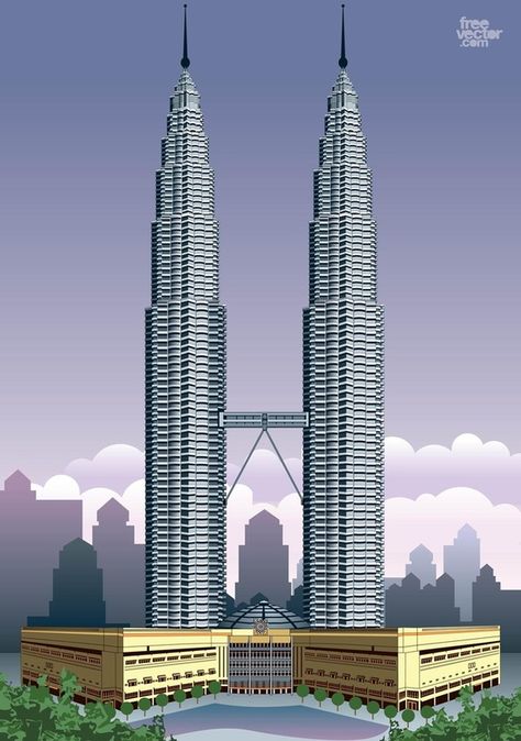 Twin Towers Malaysia Drawing, Klcc Drawing, Sunburst Wallpaper, Door Png, Circus Background, Transitional Laundry Room, Ipad Drawing, Petronas Towers, Carnival Posters