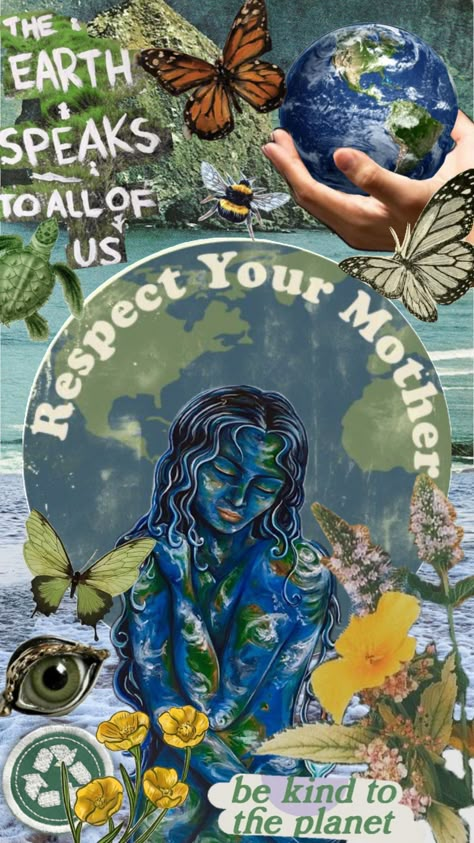 Earth Day Wallpaper, Reduce Reuse Recycle Poster, Love Your Mother Earth, Save Earth Drawing, Mother Earth Art, Love Your Mother, Earth Day Posters, Nature Collage, Planets Wallpaper