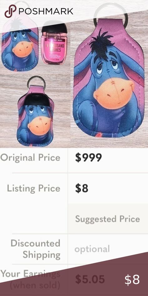 Disney Winnie the Pooh Eeyore purple hand sanitizer holder new Winnie The Pooh Eeyore, Disney Eeyore, Sanitizer Holder, Keychain Lanyard, B Words, Hand Sanitizer Holder, Purple Hands, Disney Accessories, Disney Winnie The Pooh