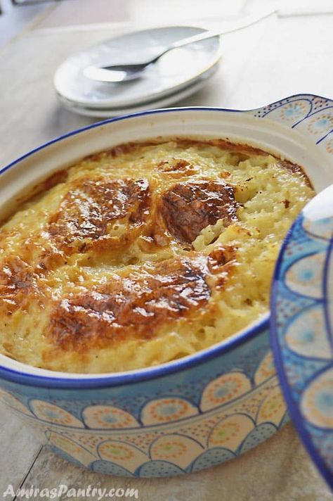 Oven Baked Rice, Rice In The Oven, Savory Rice, Creamy Rice, Egyptian Food, Eastern Cuisine, Oven Dishes, European Food, Middle Eastern Recipes