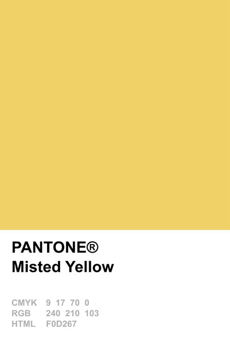 Pantone 2014 Misted Yellow Light Yellow Pantone, Mustard Yellow Pantone, Yellow Tone Color, Pantone Colours, Yellow Pantone, Pantone Swatches, Trendy Lighting, Pantone Palette, Pantone Colour Palettes