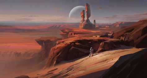 ArtStation - alien rocks, Timothy Rodriguez Art Spatial, Planet Art, Sci Fi Landscape, Environment Painting, Architecture Icons, Desert Environment, Space Fantasy, Planets Art, Landscape Concept