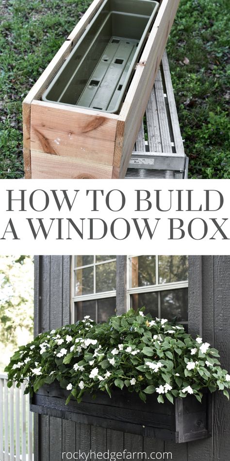 Window Box Diy, Diy Window Box Planter, Build A Window, Wooden Window Boxes, Cedar Window Boxes, Window Boxes Diy, Shed Windows, Diy Flower Boxes, Window Box Flowers