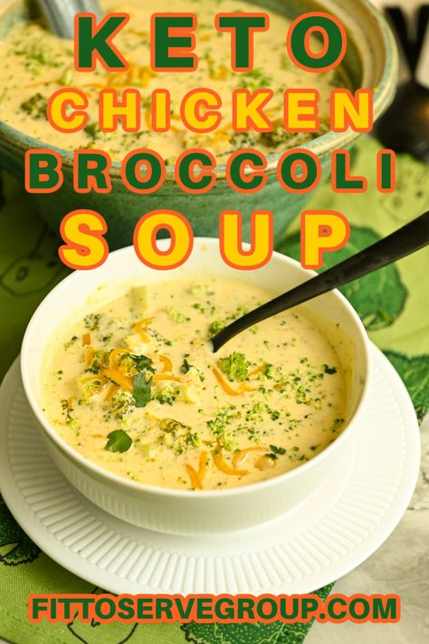 This keto chicken broccoli soup makes the perfect hearty meal. It's comfort keto food served up in a bowl of goodness. Broccoli and chicken come together for a rich, creamy, low-carb chicken broccoli soup that everyone will enjoy. gluten-free chicken broccoli soup Keto Chicken Broccoli Soup, Broccoli Cheese Chicken Soup, Keto Chicken Broccoli, Chicken Broccoli Soup, Broccoli And Chicken, Keto Chicken Soup, Chicken Broccoli Cheese, Low Carb Soup Recipes, Broccoli Soup Recipes