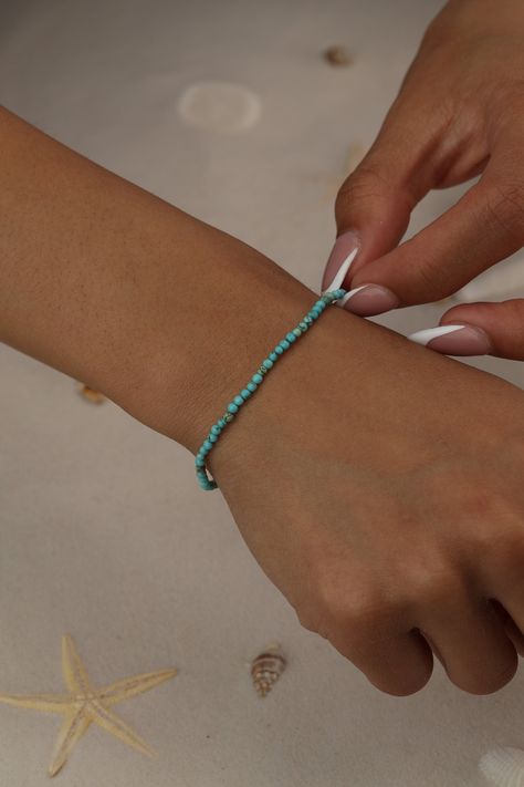 Turquoise Bracelet Beaded Bracelets Stretch Ankle Bracelet - Etsy Turquoise Anklet, Beach Wedding Gifts, Beautiful Bracelets, Turquoise Bead Bracelet, Bohemian Handmade, Ankle Bracelet, Bracelet Beaded, Genuine Turquoise, Ankle Bracelets