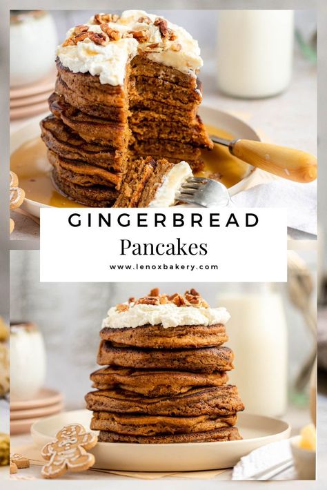 Healthy Holiday Breakfast, Gingerbread Pancakes Recipe, Fluffy Gluten Free Pancakes, Paleo Gingerbread, Gingerbread Pancakes, Clean Foods, Gluten Free Gingerbread, Vegan Pancakes, Holiday Breakfast