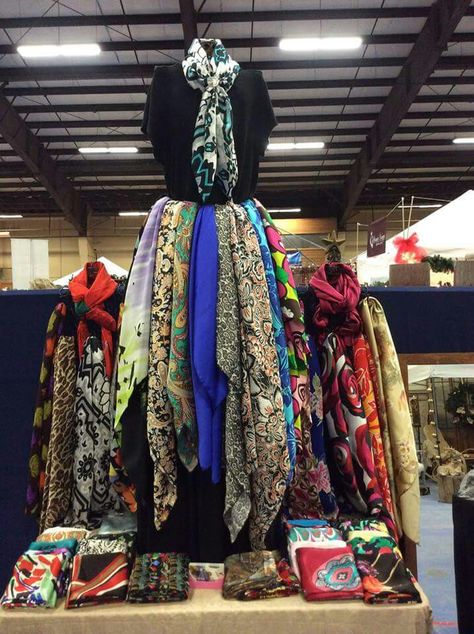 Twist N Ties Silk Wild Rags at Magestic Valley Arena, Kalispell, MT www.twistnties.com How To Display Wild Rags, Wild Rag Display, Vintage Store Ideas, Roots Clothing, Boutique Displays, Scarf Rack, Scarf Display, Kalispell Mt, Wild Rags