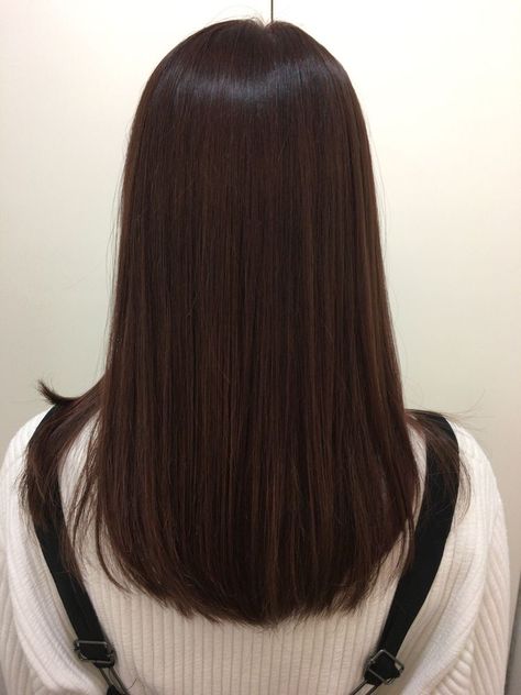 Straight Hair Cuts, Fesyen Rambut, Haircuts For Medium Hair, Haircuts Straight Hair, Trendy Hair, Medium Hair Cuts, Dark Brown Hair, Long Hair Cuts, Medium Length Hair Cuts