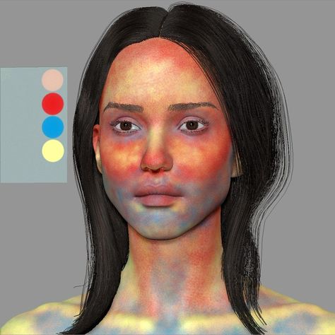 Face Color Reference, Color Zones Of The Face Art, Tone Mapping Face, Facial Color Zones, Colorful Skin Painting, Color Reference Skin, Skin Color Zones, Face Reference For Painting, Color Zones Face