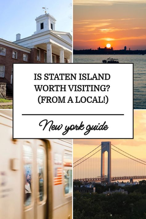 Pinterest pin that shows photos of staten island new york. Nyc Staten Island, What To Do In Nyc, Nyc Itinerary, Staten Island Ferry, City Shoot, Historic Landmarks, Staten Island New York, Trip To Nyc, Nyc Travel