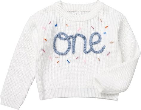 This adoable winter birthday sweater is on sale for $15! Sweaters Fall, 1st Birthday Outfit, First Birthday Outfit, Winter Clothes, Cake Smash, Birthday Outfit, Knitted Pullover, First Birthday