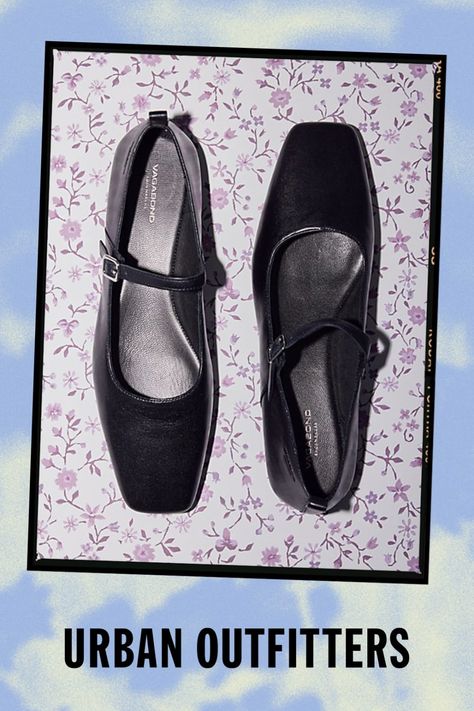 Vagabond Shoemakers Delia Mary Jane ballet flats. Modern minimal ballet flats from Vagabond Shoemakers. Square toe silhouette with a delicate Mary Jane strap. Features Vagabond Shoemakers Delia Mary Jane ballet flats Leather flats with a modern square toe Buckled strap Content + Care Leather, rubber Spot clean Imported | Vagabond Shoemakers Delia Mary Jane Ballet Flat in Black, Women's at Urban Outfitters Vagabond Shoemakers, Mary Jane Ballet Flats, October 2, Modern Square, Boot Bag, Shoes With Jeans, Ballet Flat, Clothing Apparel, Sweater And Shorts