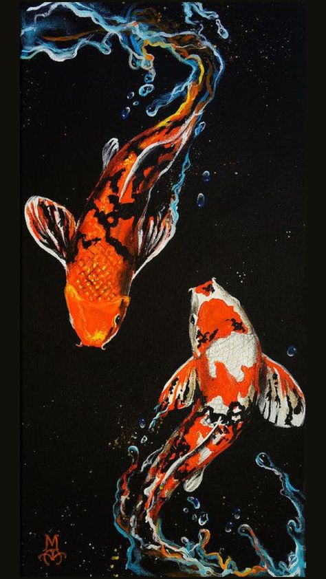 Antonio Aguilar, Marco Antonio, Koi Fish, Koi, Fish, Orange, Water, White, Art