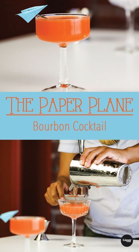 Meet The Bourbon Cocktail You Probably Never Knew Existed: The Paper Plane. It's simple to make and even easier to sip. Bourbon Craft Cocktails, Angels Envy Bourbon Cocktails, Retro Cocktails, Paper Plane Cocktail, Bourbon Cocktail Recipe, Bourbon Cocktail, Cocktail Videos, Cocktails To Try, Bourbon Drinks