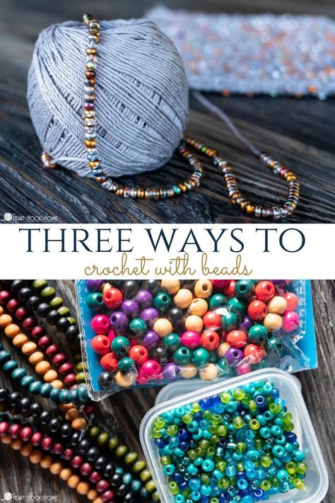 Creative Bead Crochet Techniques Thread Yarn Crochet Patterns, Crochet Bead Jewelry, Crochet With Pony Beads, How To Add Beads To Crochet, Crochet Patterns With Beads, Crochet And Beads Ideas, Adding Beads To Crochet, How To Crochet With Beads, Crochet With Beads Patterns Free