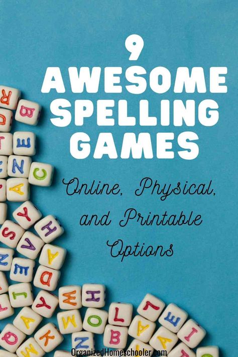 9 awesome spelling games online, physical, and printable options written next to alphabet beads Fun Way To Practice Spelling Words, Best Way To Teach Spelling Words, Best Way To Practice Spelling Words, Elementary Spelling Games, Fun Way To Learn Spelling Words, Games To Practice Spelling Words, Spelling Word Games 3rd Grade, Spelling Games For 2nd Grade, Spelling Words Games