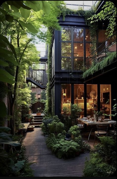 Tiny House With Outdoor Kitchen, Loft Exterior, Architecture Homes, Architecture Restaurant, Building Aesthetic, 카페 인테리어 디자인, Unusual Homes, Fantasy Homes, Boho House