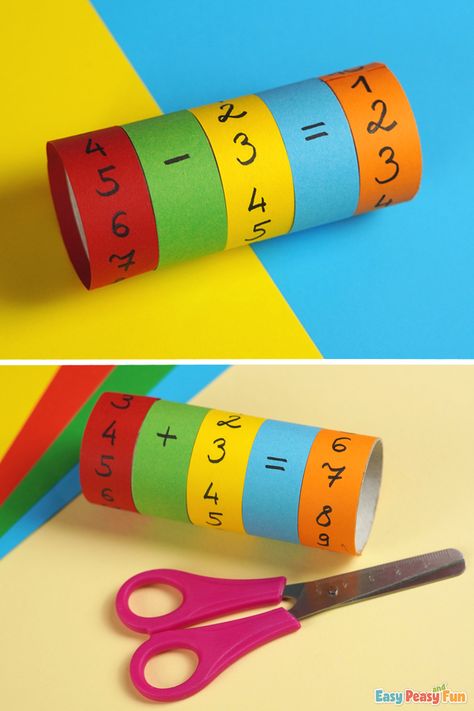 Transform a toilet paper roll into a helpful aid to teach kids about addition and subtraction Subtraction Craft, Tissue Roll Crafts, Paper Roll Crafts For Kids, Subtraction Activity, Learning Activities For Kids, Lion Craft, Pirate Activities, Maths Paper, Middle School Activities